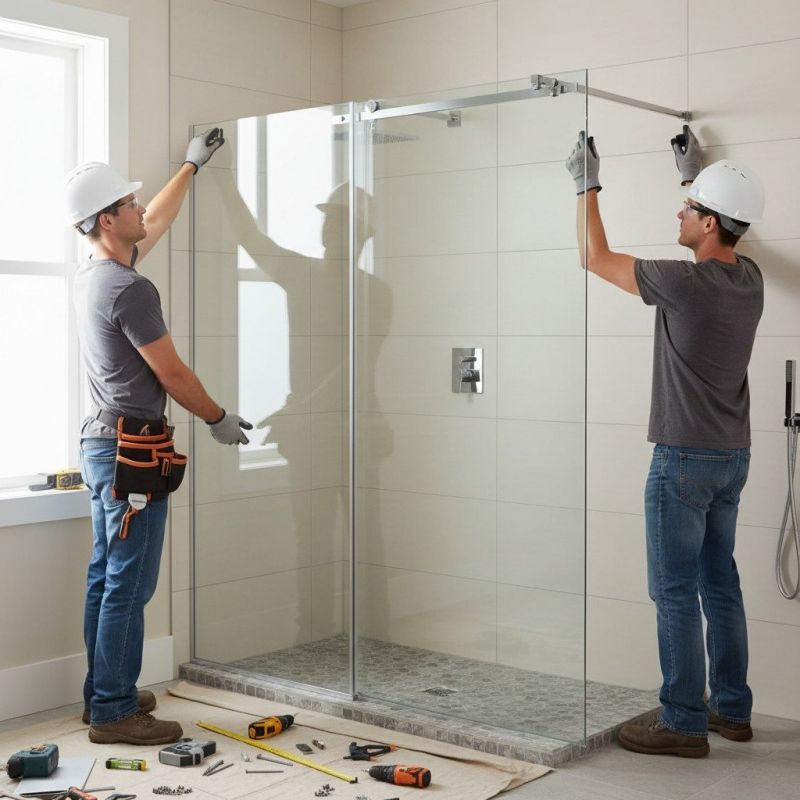 Glass Shower Door Installation detail