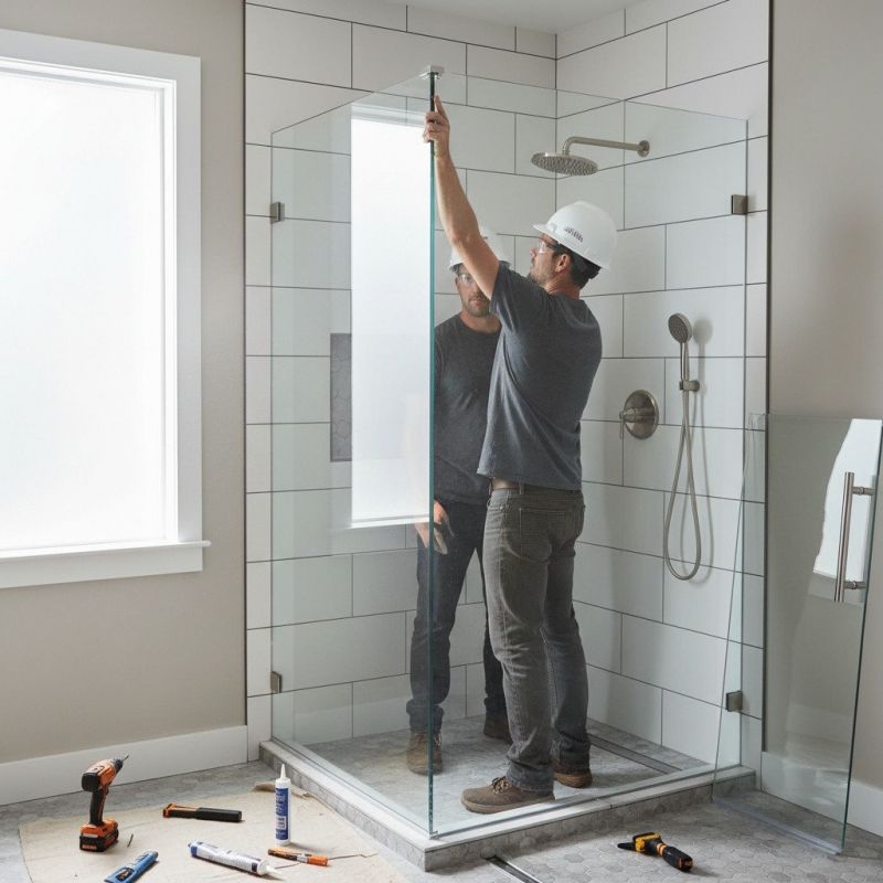 Glass Shower Door Installation detail
