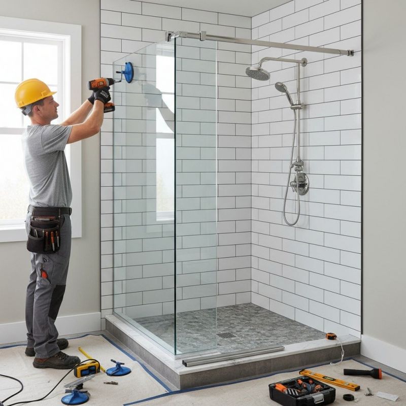 Shower Door Installation detail